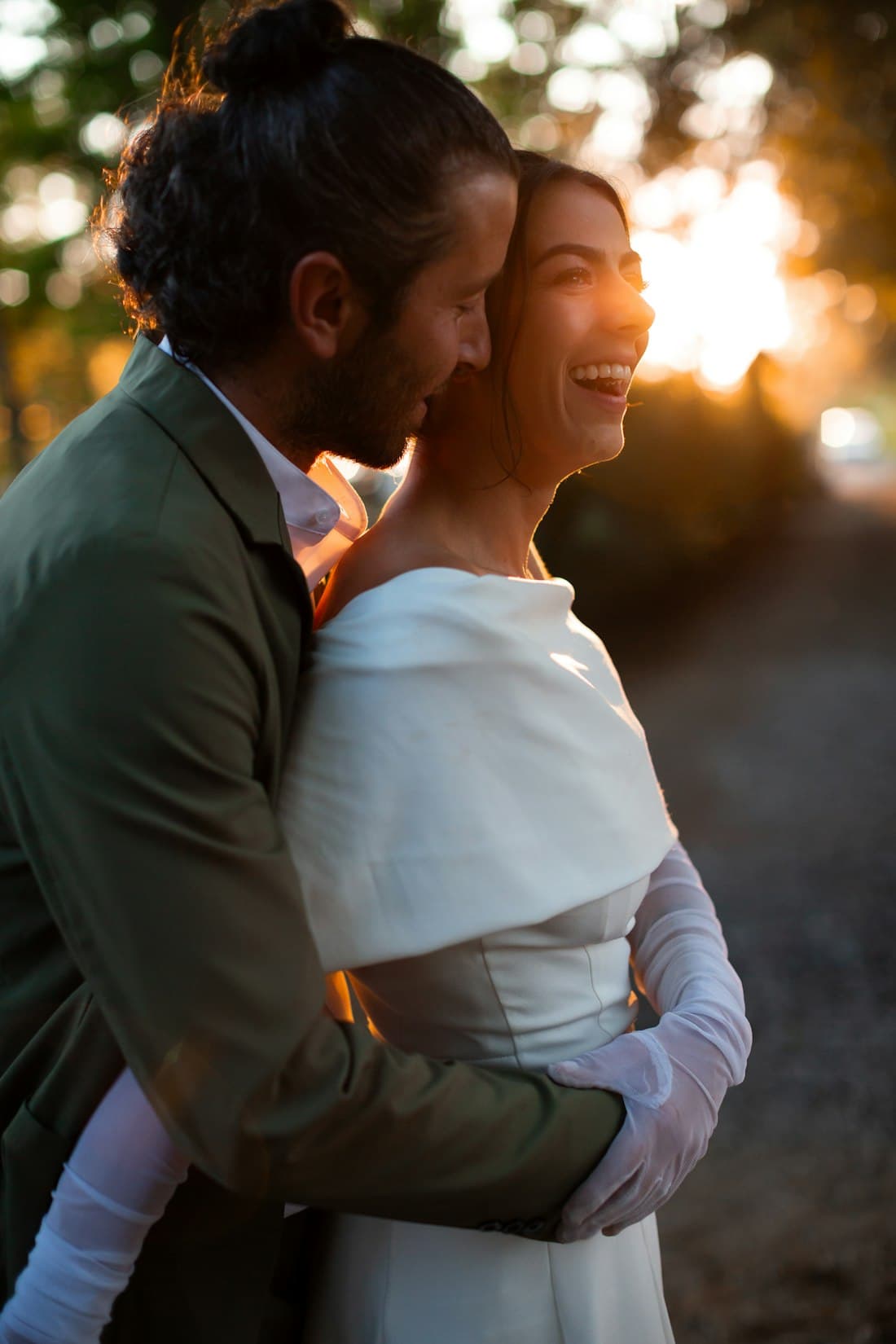 A happy bride who found her dress on a short engagement